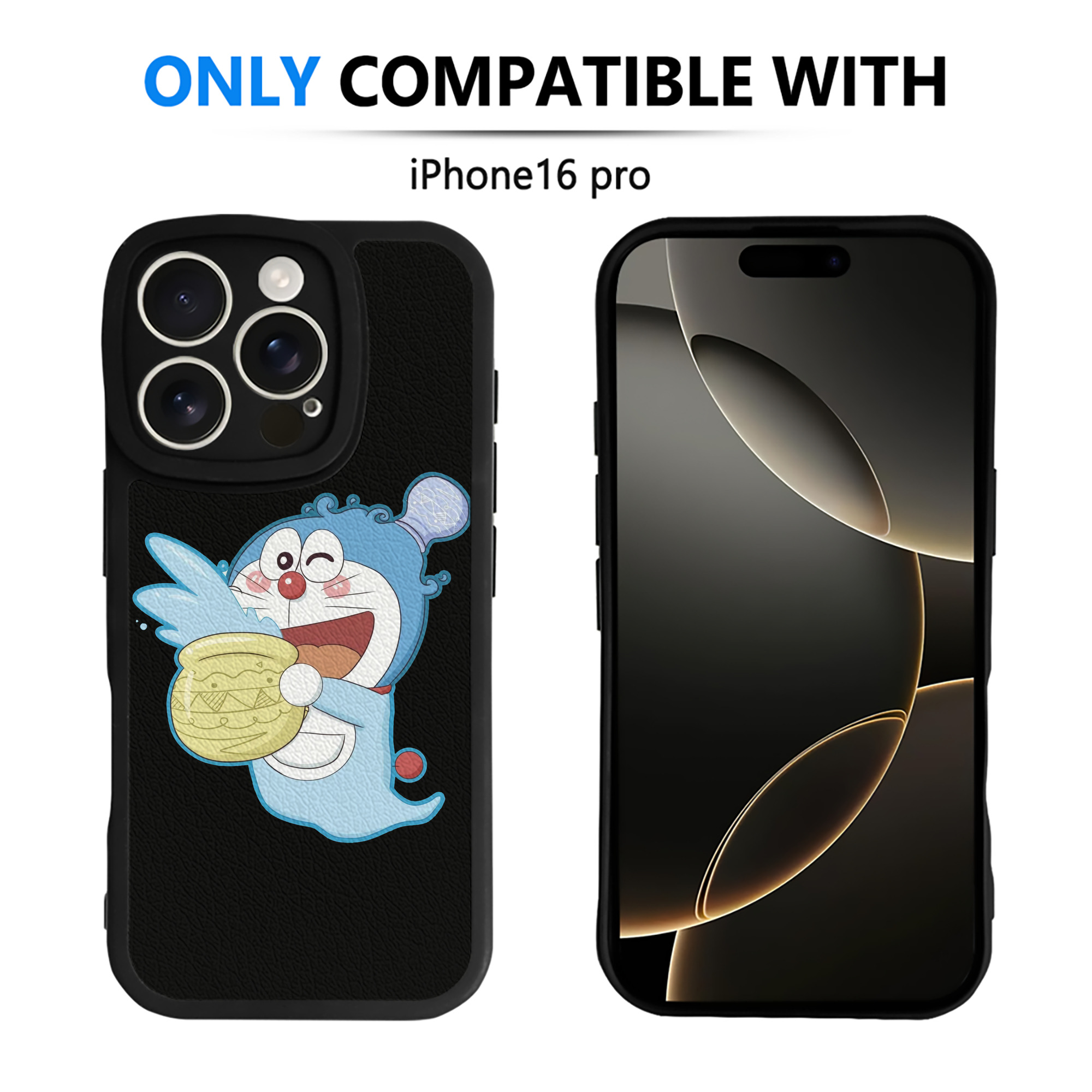 （画像用） ドラえもん Doraemon 【iPhone 16シリーズ対応】シリコンスマホケース（レザー調） 材質：シリコン